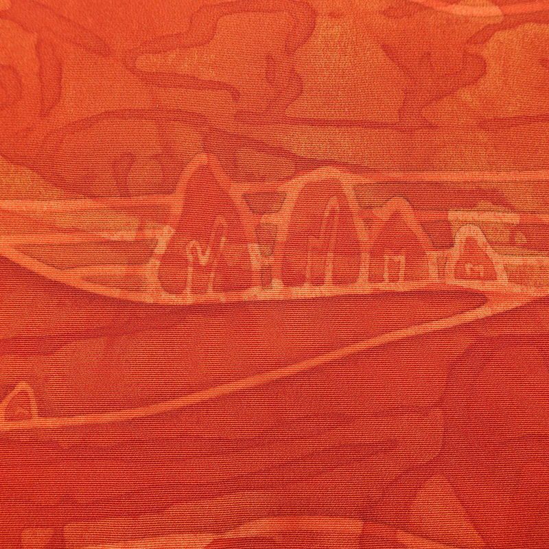 道行コート 良品 正絹 風景柄 袷仕立て 身丈89cm 裄丈68cm 橙_画像5