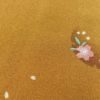 小紋 飛び柄 ポリエステル 花柄 袷仕立て 身丈167cm 裄丈69cm 黄・黄土色_画像7