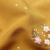小紋 飛び柄 ポリエステル 花柄 袷仕立て 身丈167cm 裄丈69cm 黄・黄土色_画像20