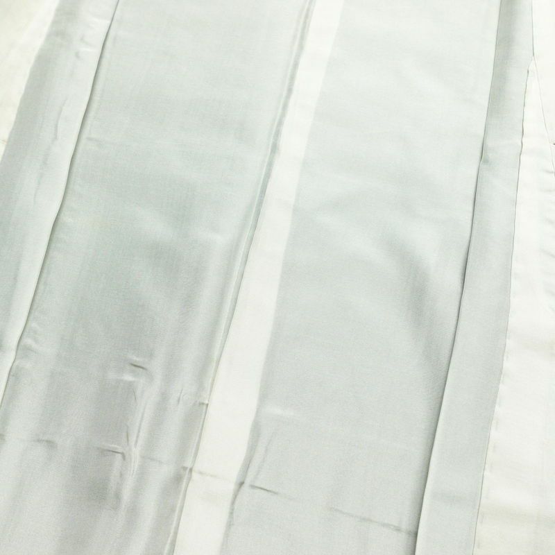 紬 正絹 花柄 袷仕立て 身丈155.5cm 裄丈63.5cm 緑・うぐいす色_画像15