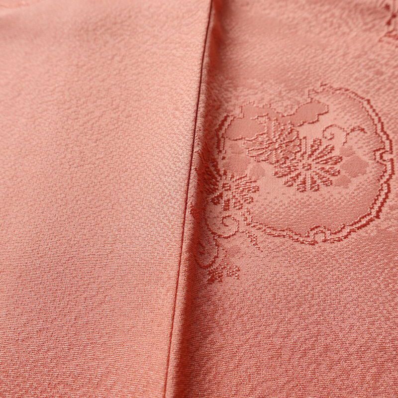 色無地 しつけ糸付き 一つ紋付き 正絹 古典柄 袷仕立て 身丈162cm 裄丈67cm ピンク_画像10