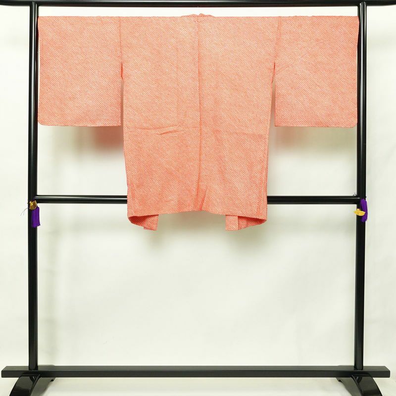 羽織 美品 しつけ糸付き 絞り 正絹 古典柄 袷仕立て 身丈88cm 裄丈69.5cm 赤・朱_画像1