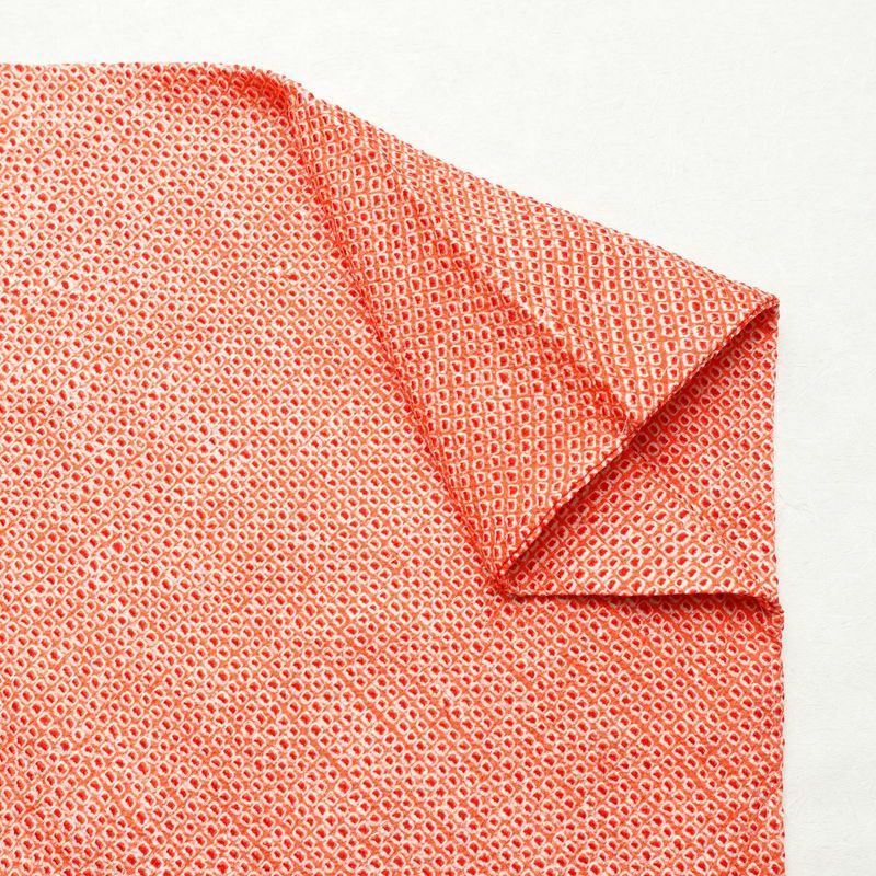 羽織 美品 しつけ糸付き 絞り 正絹 古典柄 袷仕立て 身丈88cm 裄丈69.5cm 赤・朱_画像4