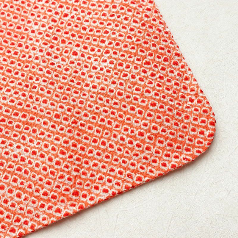 羽織 美品 しつけ糸付き 絞り 正絹 古典柄 袷仕立て 身丈88cm 裄丈69.5cm 赤・朱_画像5