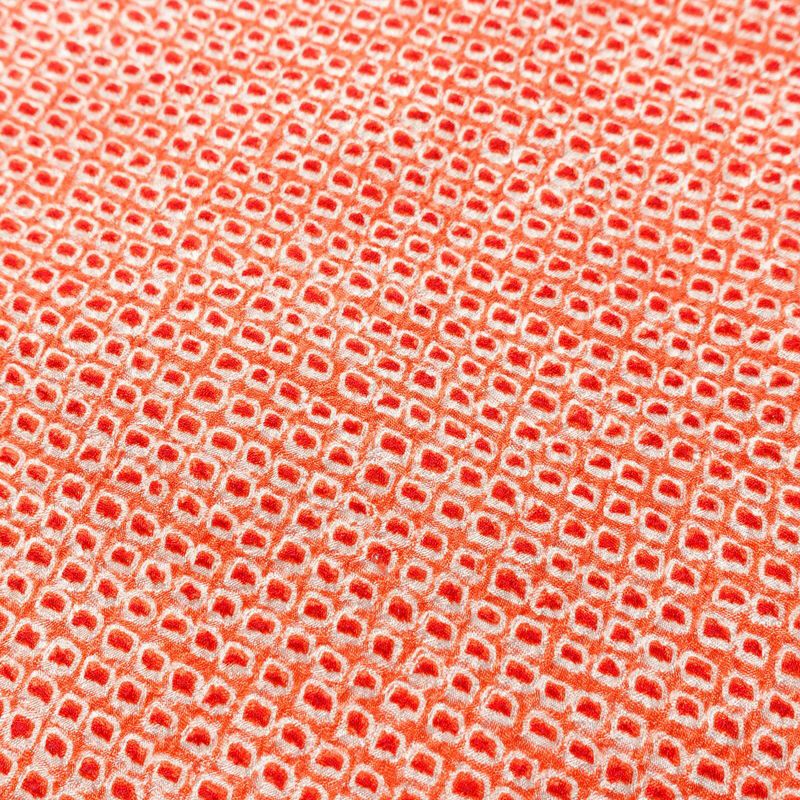 羽織 美品 しつけ糸付き 絞り 正絹 古典柄 袷仕立て 身丈88cm 裄丈69.5cm 赤・朱_画像6