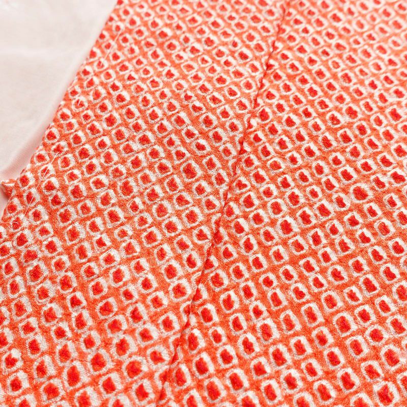 羽織 美品 しつけ糸付き 絞り 正絹 古典柄 袷仕立て 身丈88cm 裄丈69.5cm 赤・朱_画像10