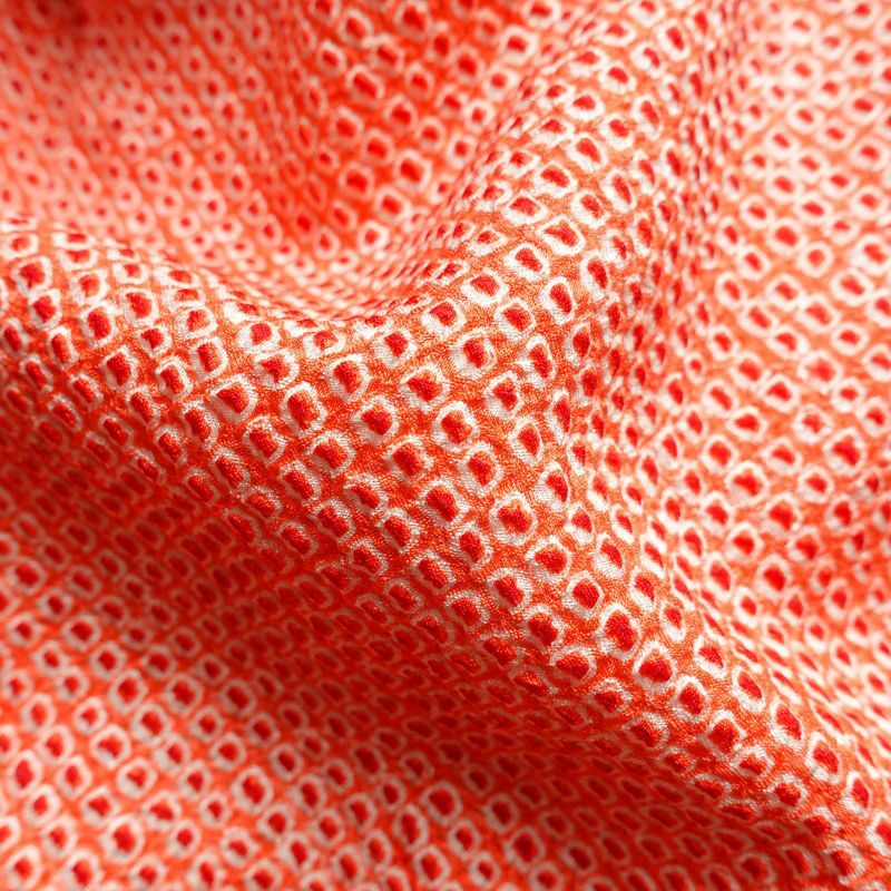 羽織 美品 しつけ糸付き 絞り 正絹 古典柄 袷仕立て 身丈88cm 裄丈69.5cm 赤・朱_画像16