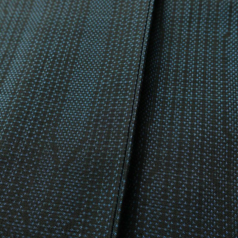 紬 良品 正絹 幾何学柄・抽象柄 袷仕立て 身丈151.5cm 裄丈64cm 青・紺_画像9