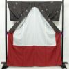小紋 美品 しつけ糸付き ポリエステル 花柄 袷仕立て 身丈165cm 裄丈68cm 黒_画像3