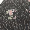 小紋 美品 しつけ糸付き ポリエステル 花柄 袷仕立て 身丈165cm 裄丈68cm 黒_画像8