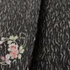 小紋 美品 しつけ糸付き ポリエステル 花柄 袷仕立て 身丈165cm 裄丈68cm 黒_画像11