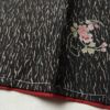 小紋 美品 しつけ糸付き ポリエステル 花柄 袷仕立て 身丈165cm 裄丈68cm 黒_画像12