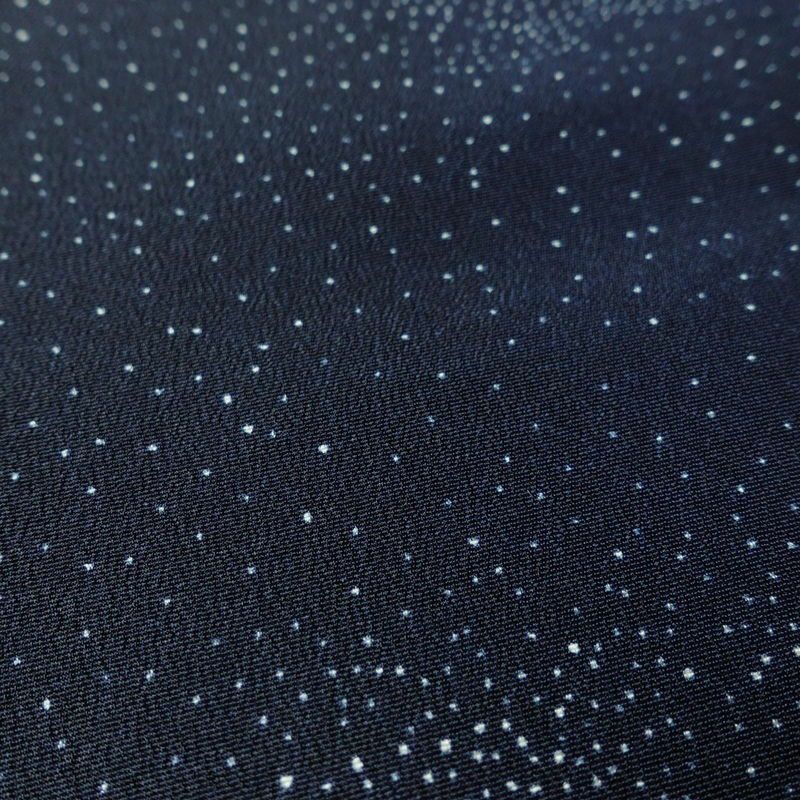 小紋 良品 しつけ糸付き ポリエステル 古典柄 袷仕立て 身丈163.5cm 裄丈66cm 青・紺_画像7