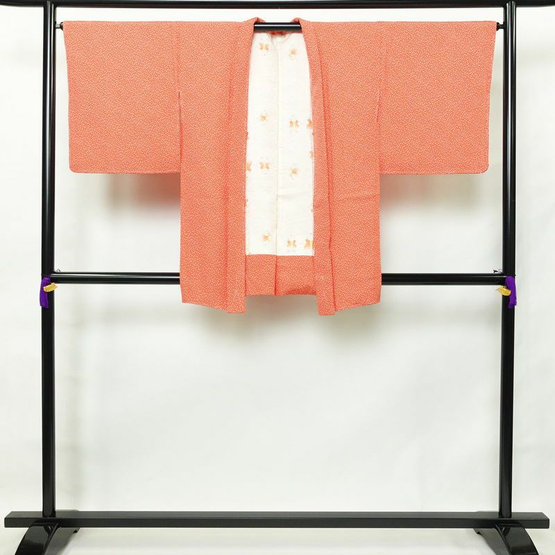 羽織 良品 しつけ糸付き 正絹 古典柄 袷仕立て 身丈87cm 裄丈67.5cm 赤・朱_画像2