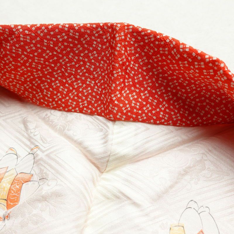 羽織 良品 しつけ糸付き 正絹 古典柄 袷仕立て 身丈87cm 裄丈67.5cm 赤・朱_画像7