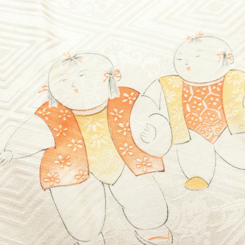 羽織 良品 しつけ糸付き 正絹 古典柄 袷仕立て 身丈87cm 裄丈67.5cm 赤・朱_画像11