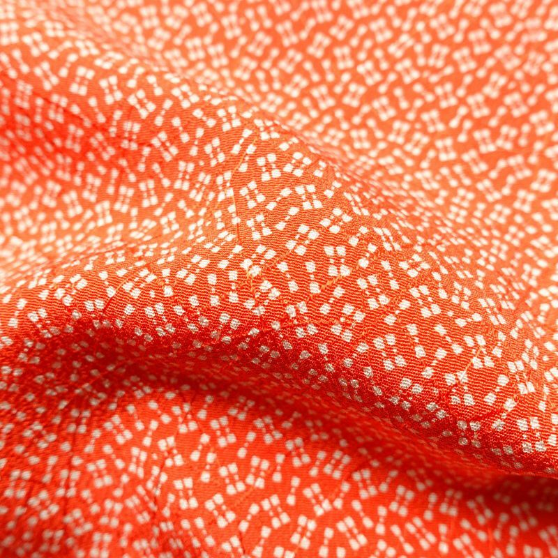 羽織 良品 しつけ糸付き 正絹 古典柄 袷仕立て 身丈87cm 裄丈67.5cm 赤・朱_画像13