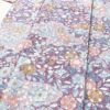 小紋 良品 縮緬 ポリエステル 花柄 袷仕立て 身丈162.5cm 裄丈67cm 紫・藤色_画像5