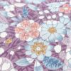 小紋 良品 縮緬 ポリエステル 花柄 袷仕立て 身丈162.5cm 裄丈67cm 紫・藤色_画像8