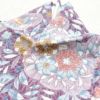 小紋 良品 縮緬 ポリエステル 花柄 袷仕立て 身丈162.5cm 裄丈67cm 紫・藤色_画像16