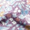 小紋 良品 縮緬 ポリエステル 花柄 袷仕立て 身丈162.5cm 裄丈67cm 紫・藤色_画像21