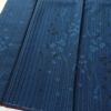 小紋 美品 しつけ糸付き 縮緬 ポリエステル 縞柄・線柄 袷仕立て 身丈155.5cm 裄丈64cm 青・紺_画像4
