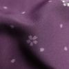 小紋 美品 しつけ糸付き 縮緬 ポリエステル 木の葉・植物柄 袷仕立て 身丈155cm 裄丈65cm 紫・藤色_画像20