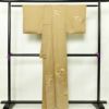 付け下げ 正絹 木の葉・植物柄 袷仕立て 身丈160cm 裄丈63.5cm 箔 金彩 黄・黄土色_画像2