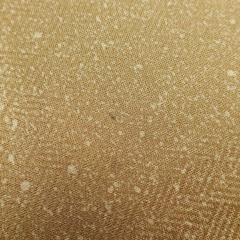 付け下げ 正絹 木の葉・植物柄 袷仕立て 身丈160cm 裄丈63.5cm 箔 金彩 黄・黄土色_画像13