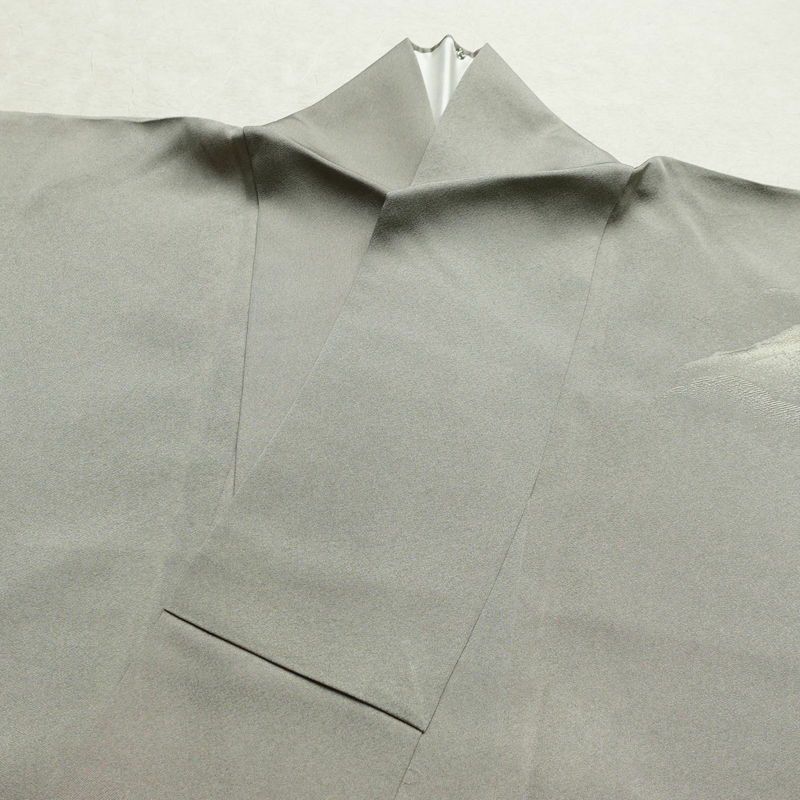 付け下げ 良品 しつけ糸付き 正絹 風景柄 袷仕立て 身丈155.5cm 裄丈63.5cm ぼかし グレー_画像16