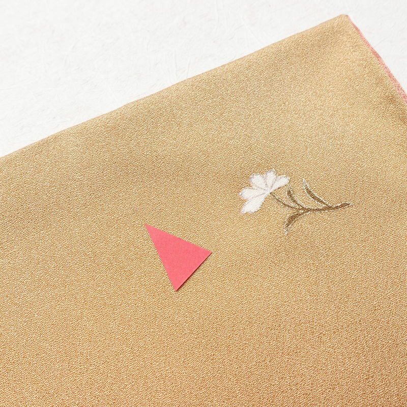 訪問着 正絹 盛り上げ箔 古典柄 袷仕立て 身丈164.5cm 裄丈69cm 箔 黄・黄土色_画像13