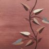 名古屋帯 六通柄 正絹 木の葉・植物柄 松葉仕立て 刺繍 小豆・エンジ_画像2