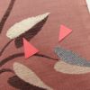 名古屋帯 六通柄 正絹 木の葉・植物柄 松葉仕立て 刺繍 小豆・エンジ_画像3