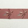 名古屋帯 六通柄 正絹 木の葉・植物柄 松葉仕立て 刺繍 小豆・エンジ_画像11