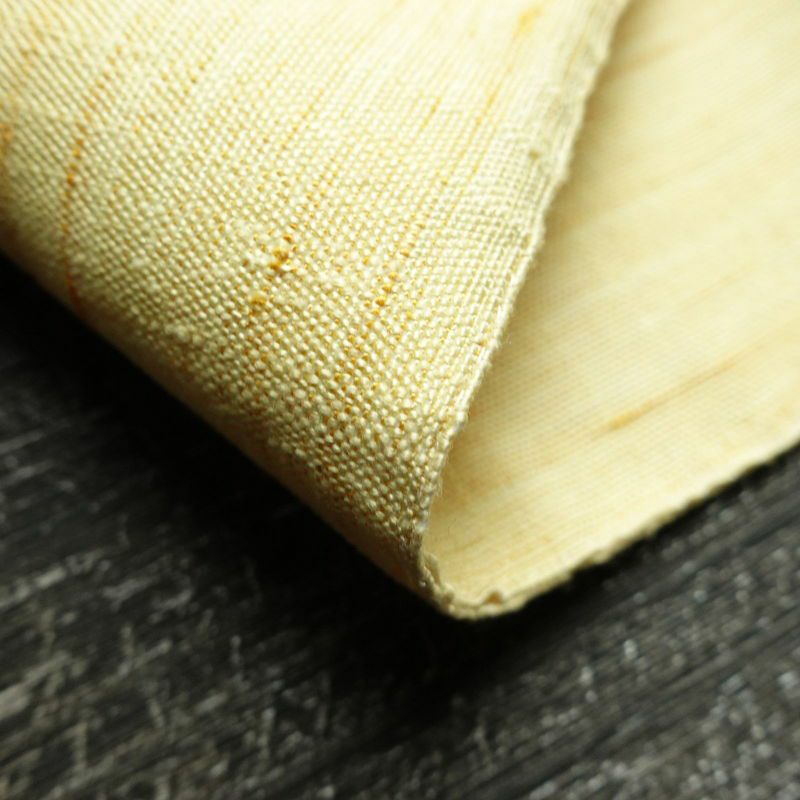 名古屋帯 太鼓柄 良品 正絹 幾何学柄・抽象柄 名古屋仕立て 黄・黄土色_画像9