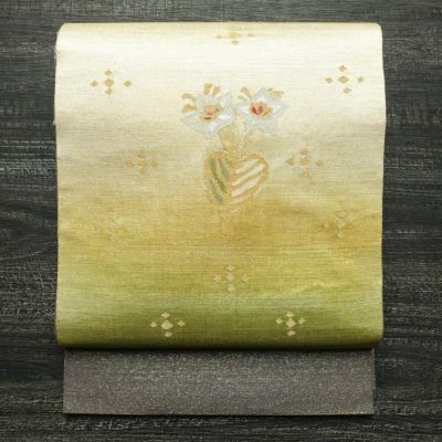 袋帯 太鼓柄 良品 フォーマル用 正絹 花柄 多色使い