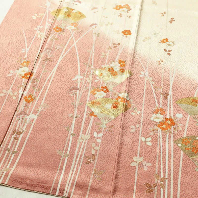 訪問着 金駒刺繍 正絹 古典柄 袷仕立て 身丈162cm 裄丈68.5cm 箔 金彩 ベージュ_画像4