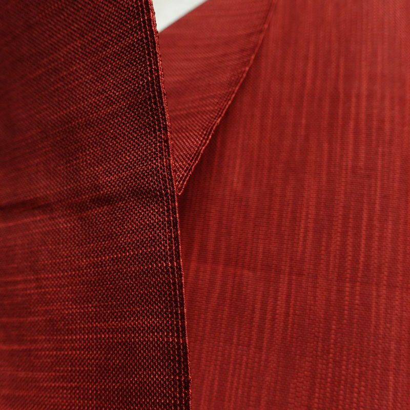 名古屋帯 太鼓柄 正絹 幾何学柄・抽象柄 松葉仕立て 赤・朱_画像20