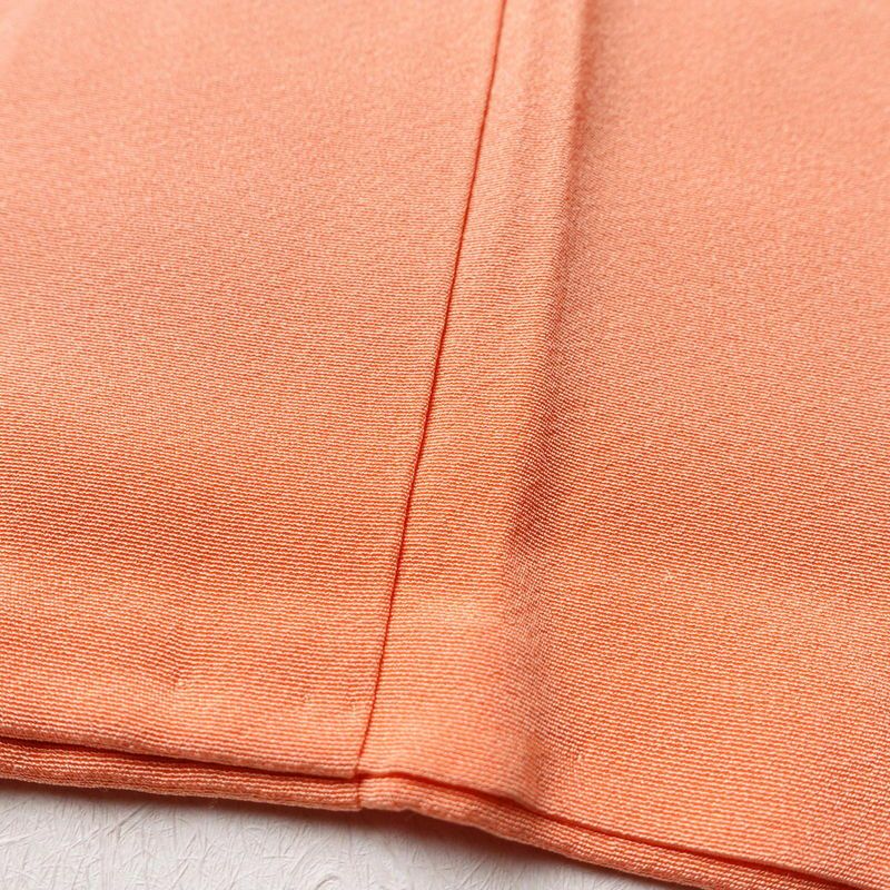 付け下げ 縮緬 正絹 古典柄 袷仕立て 身丈159cm 裄丈65.5cm 一部しつけ糸付き 橙_画像10