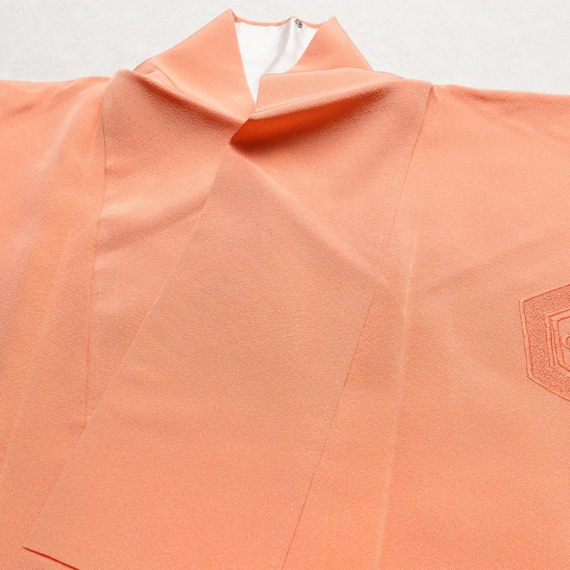 付け下げ 縮緬 正絹 古典柄 袷仕立て 身丈159cm 裄丈65.5cm 一部しつけ糸付き 橙_画像16