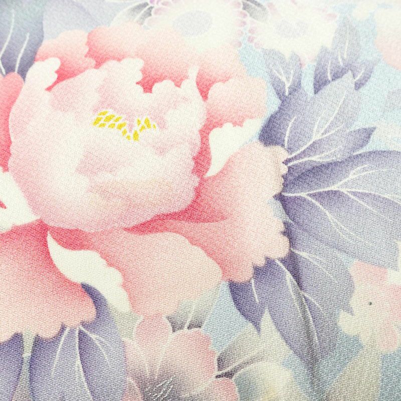 訪問着 正絹 古典柄 袷仕立て 身丈165.5cm 裄丈65.5cm 青・紺_画像7