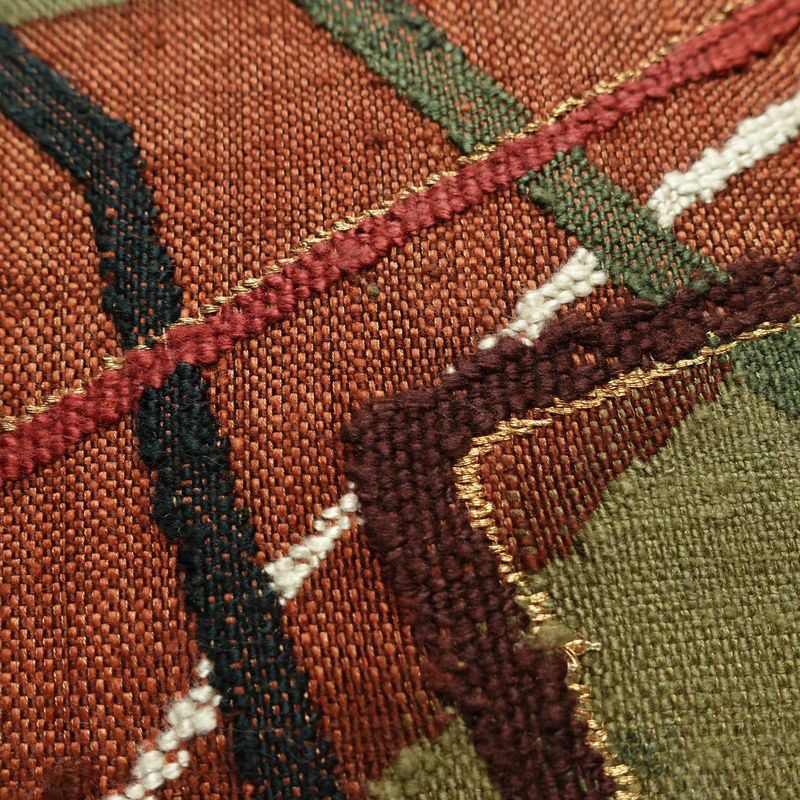 名古屋帯 太鼓柄 良品 正絹 幾何学柄・抽象柄 名古屋仕立て 多色使い_画像3