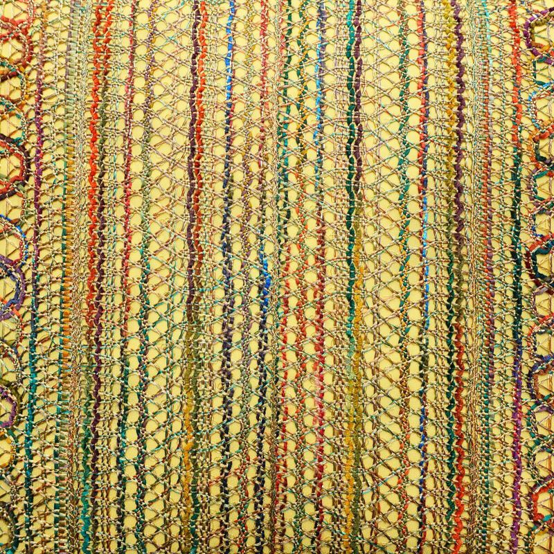 袋帯 全通柄 美品 一般用 混紡 縞柄・線柄 黄・黄土色_画像2