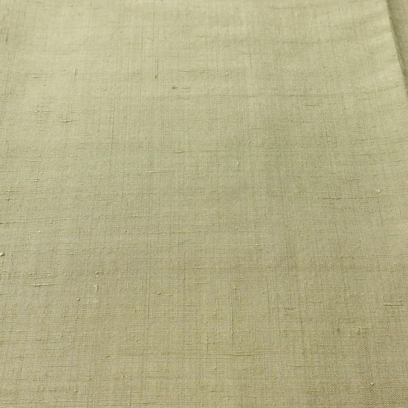 紬 本場草木染結城玉紬 結城紬 証紙あり 正絹 無地 袷仕立て 身丈157cm 裄丈65.5cm 緑・うぐいす色_画像6