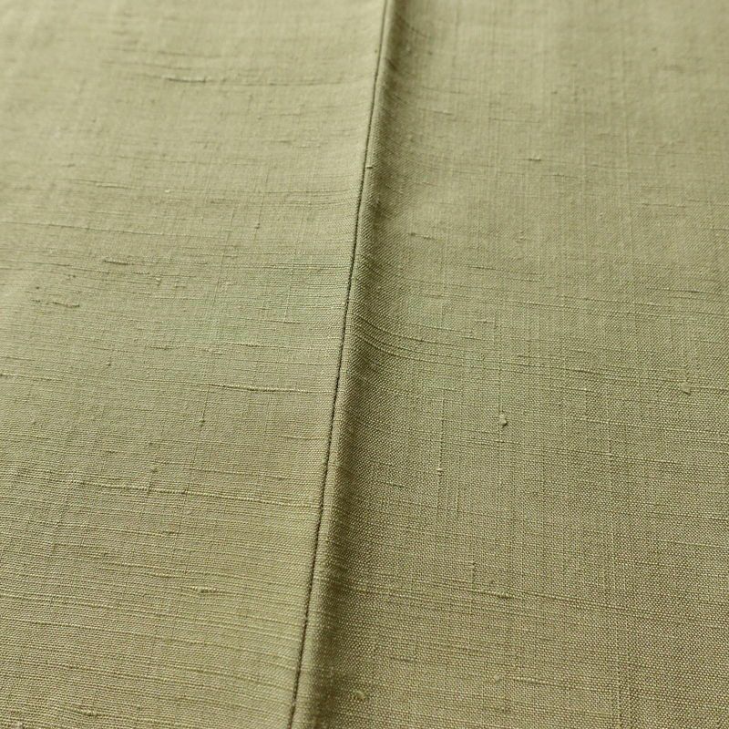 紬 本場草木染結城玉紬 結城紬 証紙あり 正絹 無地 袷仕立て 身丈157cm 裄丈65.5cm 緑・うぐいす色_画像8