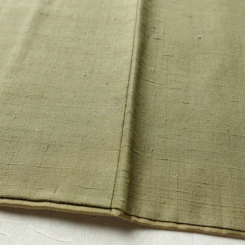 紬 本場草木染結城玉紬 結城紬 証紙あり 正絹 無地 袷仕立て 身丈157cm 裄丈65.5cm 緑・うぐいす色_画像9