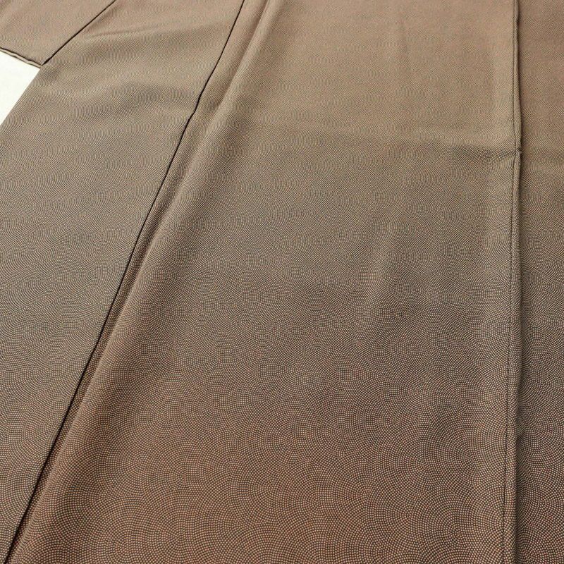 小紋 一つ紋付き 鮫小紋 正絹 古典柄 袷仕立て 身丈158cm 裄丈65cm 茶_画像5