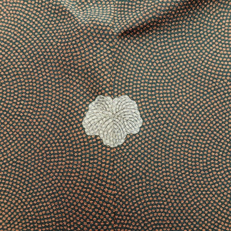 小紋 一つ紋付き 鮫小紋 正絹 古典柄 袷仕立て 身丈158cm 裄丈65cm 茶_画像10