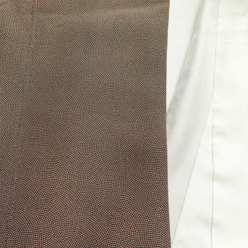 小紋 一つ紋付き 鮫小紋 正絹 古典柄 袷仕立て 身丈158cm 裄丈65cm 茶_画像17
