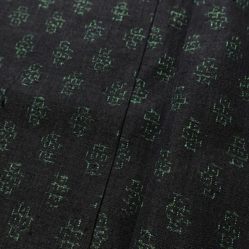 紬 良品 しつけ糸付き 正絹 幾何学柄・抽象柄 袷仕立て 身丈164.5cm 裄丈65.5cm 青・紺_画像8